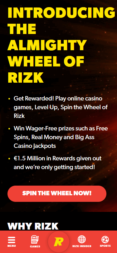 Rizk Casino Mobile