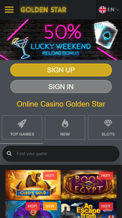 Golden Star Casino Bonus Code
